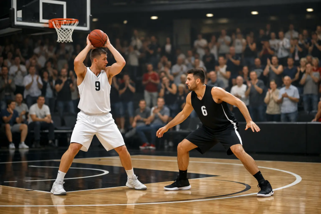 Partido de baloncesto de la Liga ACB con público en las gradas del pabellón