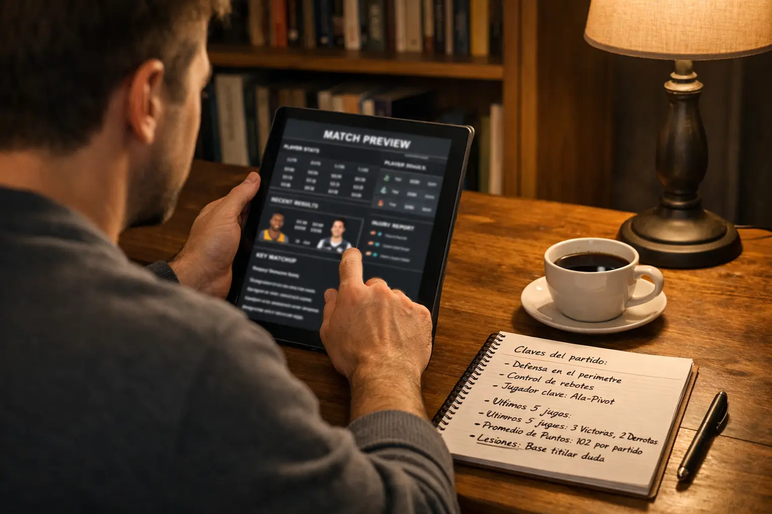 Preparación y estudio de información antes del partido